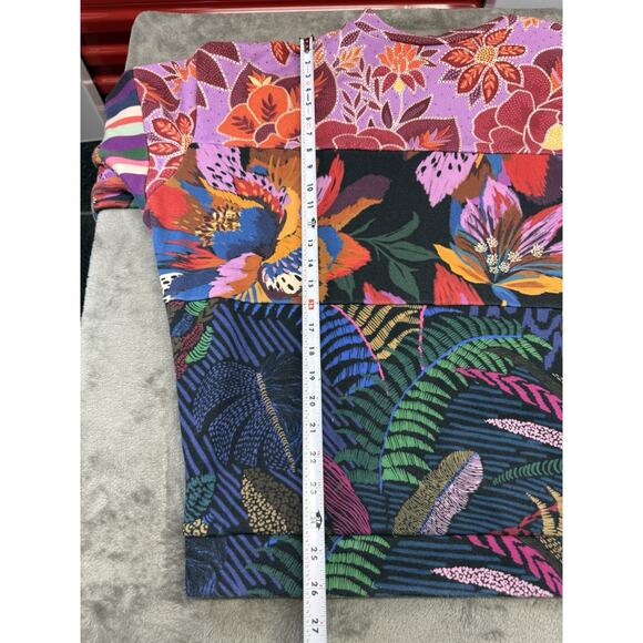 FARM Rio Tropical Lilac Mixed Prints Oversized Sweatshirt Sz Small Cotton - Picture 8 of 10